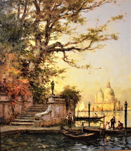 Éloi-Noël Bouvard (1875 -1957) - Paire de vues Vénitiennes, Canal Grande et Basilica della Salute - 